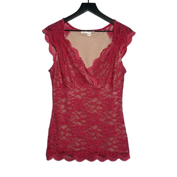 Tops - Y2K Romantic coquette pink lace top